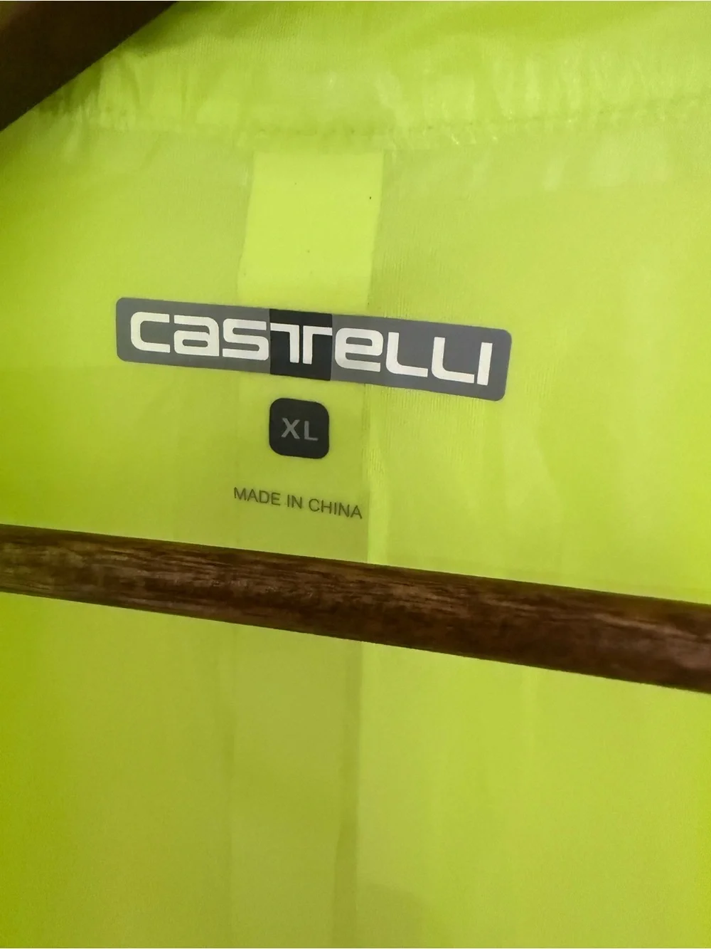 Castelli Cycling Wind Jacket Men's XL Neon Yellow Packable Full Zip NEW‎